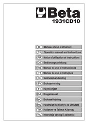 Beta 019310010 Operation Manual And Instructions