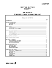 Ericsson ORION LBI-39073A Service Section