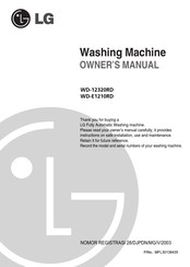 LG WD-12320RD Owner's Manual