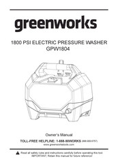 GreenWorks GPW1804 Owner's Manual