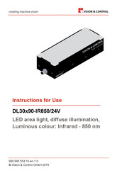 Vision & Control DL30x90-IR850/24V Instructions For Use Manual