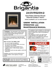 Brigantia 24-DVRS25N-2 User's Installation, Operation And Maintenance Manual