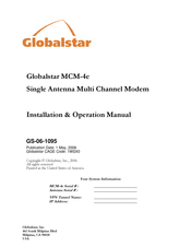 Globalstar MCM-4e Installation & Operation Manual