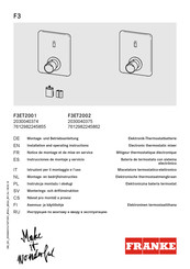 Franke 7612982245855 Installation And Operating Instructions Manual