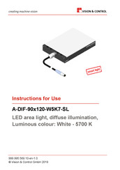Vision & Control A-DIF-90x120-W5K7-SL Instructions For Use Manual