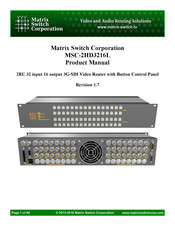Matrix Switch Corporation MSC-2HD3216L Product Manual