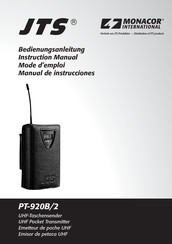 Monacor JTS PT-920B/2 Instruction Manual