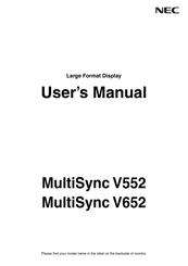 NEC MultiSync V552-DRD User Manual