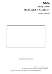 NEC MultiSync EX241UN-BK User Manual