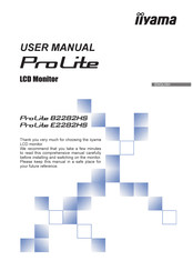 Iiyama ProLite B2282HS-B1 User Manual
