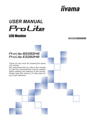 Iiyama ProLite E2282HS-B1 User Manual
