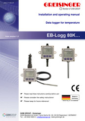 GHM GREISINGER EB-Logg 80K Series Installation And Operating Manual