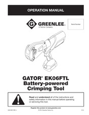 Textron Greenlee Gator EK06FTL Operation Manual