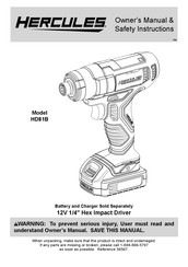 Hercules HD81B Owner's Manual & Safety Instructions