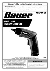 Bauer 1894F-B Owner's Manual & Safety Instructions