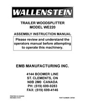 Wallenstein WE220 Assembly & Instruction Manual