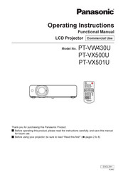 Panasonic PT-VX501 Operating Instructions Manual