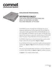 Comnet FVR1031S1 Installation And Operation Manual