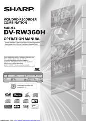 Sharp DV-RW360H Operation Manual