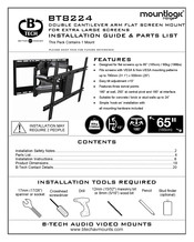 B-Tech Mountlogic BT8224 Installation Manual & Parts List