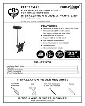 B-Tech Mountlogic BT7581 Installation Manual & Parts List