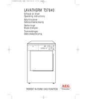 AEG LAVATHERM T37840 Operating Instructions Manual
