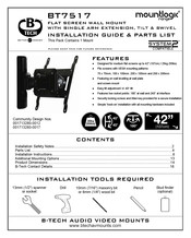 B-Tech Mountlogic BT7517 Installation Manual & Parts List