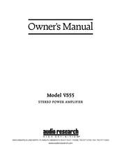 Audio Research VS115 Owner's Manual