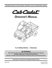 Cub Cadet Volunteer 4x4 EFI Operator's Manual