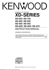 Kenwood XD-A33 Instruction Manual