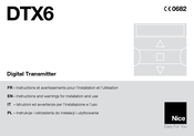 Nice DTX6 Instructions And Warnings For Installation And Use