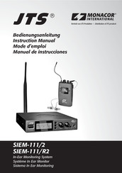 Monacor JTS SIEM-111/2 Instruction Manual