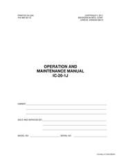 Broderson IC-20-1J Operation And Maintenance Manual