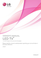 LG 28LP531H.AEK Owner's Manual