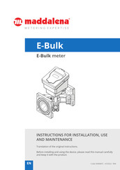 MADDALENA E-Bulk Instructions For Installation, Use And Maintenance Manual