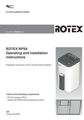 Daikin Rotex RPS4 Operating And Installation Instructions