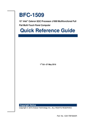Avalue Technology BFC-1509 Quick Reference Manual