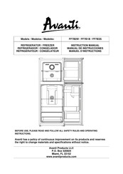 Avanti FF7B1B Instruction Manual