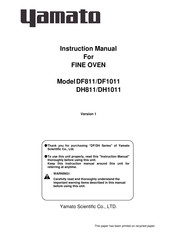 Yamato DF1011 Instruction Manual