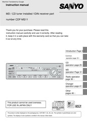 Sanyo CDF-MS11 Instruction Manual