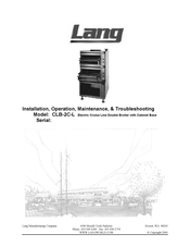 Lang CLB-2C-L Installation, Operation, Maintenance, & Troubleshooting