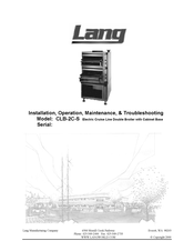 Lang CLB-2C-S Installation, Operation, Maintenance, & Troubleshooting