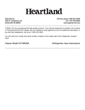 Heartland HCTMR20RIVY User Instructions