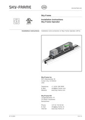 Sky-Frame SFO Installation Instructions Manual