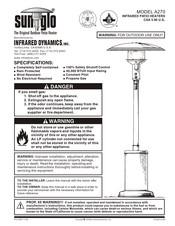 SunGlo A270-BKS A270-BK Manual