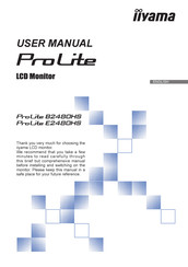 Iiyama ProLite E2480HS-B2 User Manual