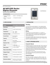 INOX AC-KP1201 Series Installation Instructions Manual