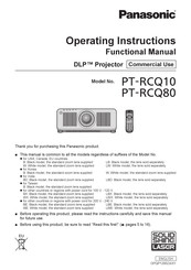 Panasonic PT-RCQ10BU Operating Instructions Manual