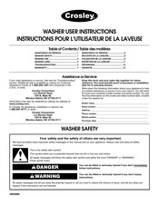 Crosley CAWS953RQ0 User Instructions