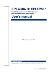 Avalue Technology EPI-QM87R User Manual